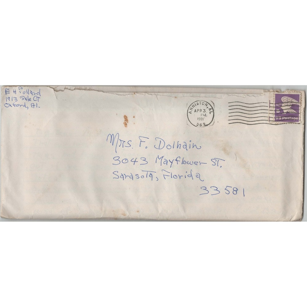 Lot of 13 Vintage Mailed Envelopes Covers 1950s-1980s Sarasota Florida Postmarks - Picture 5 of 14